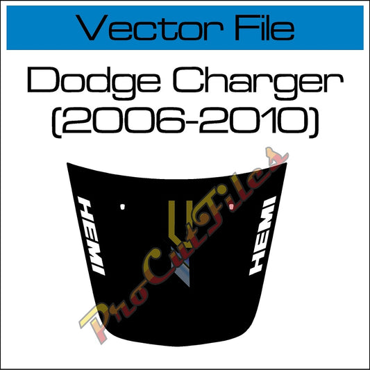 AI EPS Vector File For 2006-2010 Dodge Charger Hood Blackout Decal