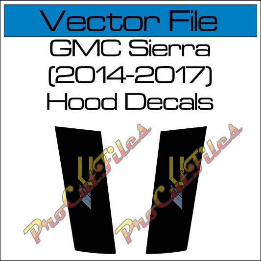 AI EPS Vector File For 2014-2017 GMC Sierra Hood Blackout Decals