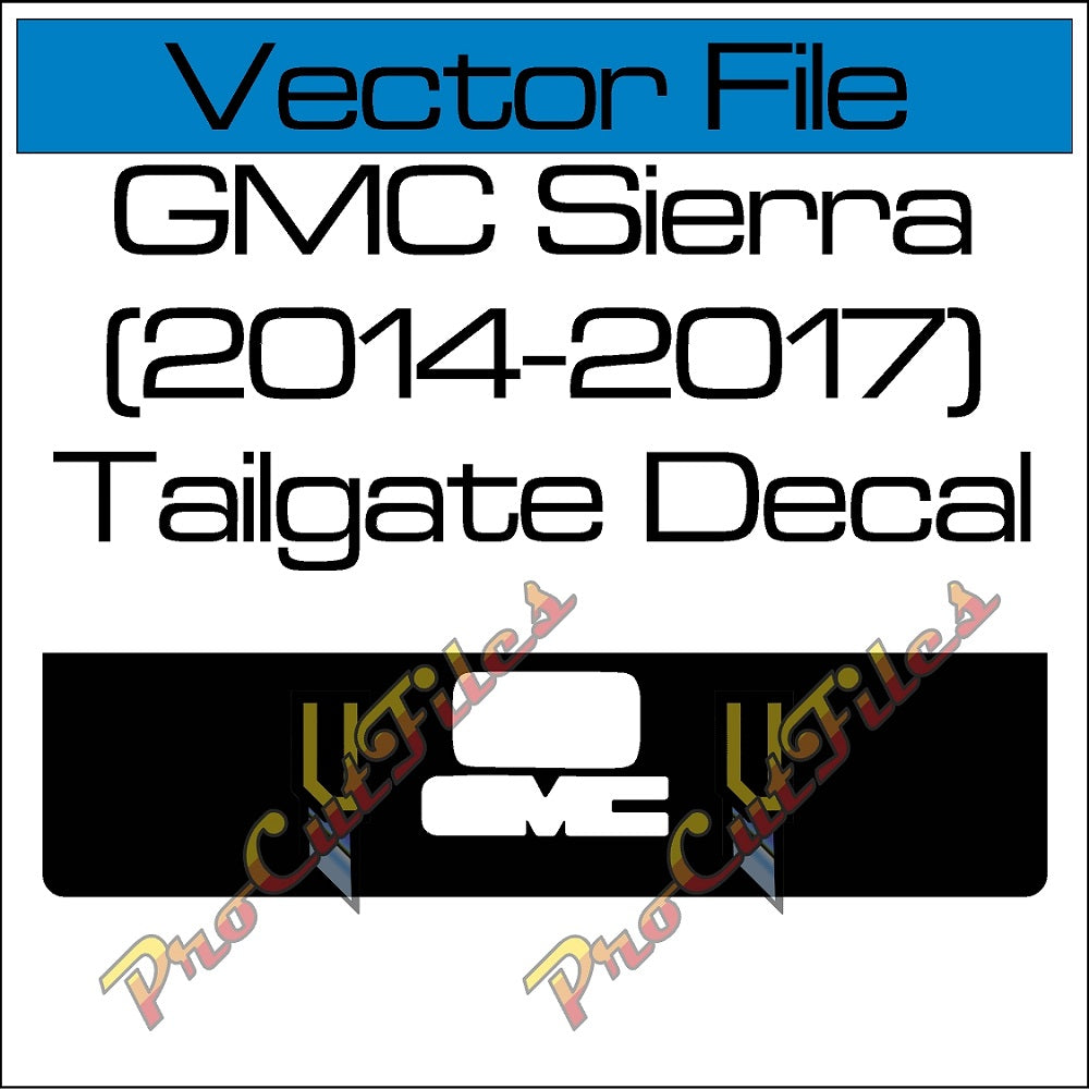 AI EPS Vector File For 2014-2017 GMC Sierra Tailgate Blackout Decal