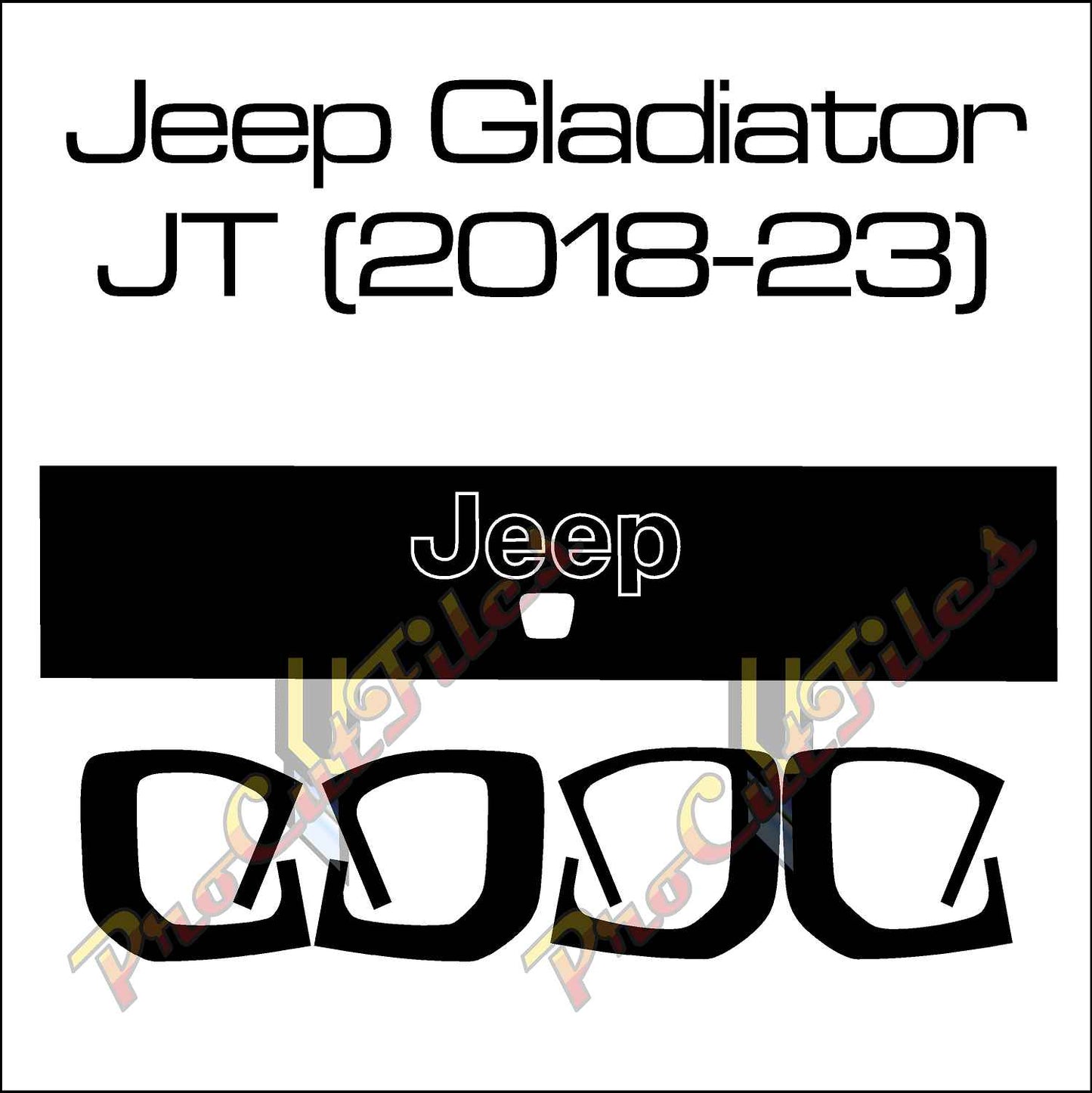 AI EPS Vector File For Jeep Gladiator JT Tailgate and Tail Lights Blackout Decal